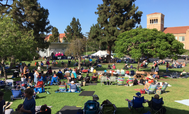 concert and people in Library Park