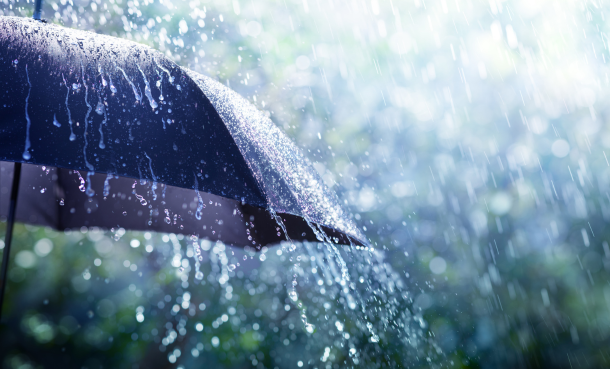 Umbrella with lots of rain